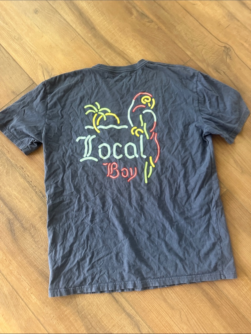Local Boy Neon Parrot Graphic Tee - Navy